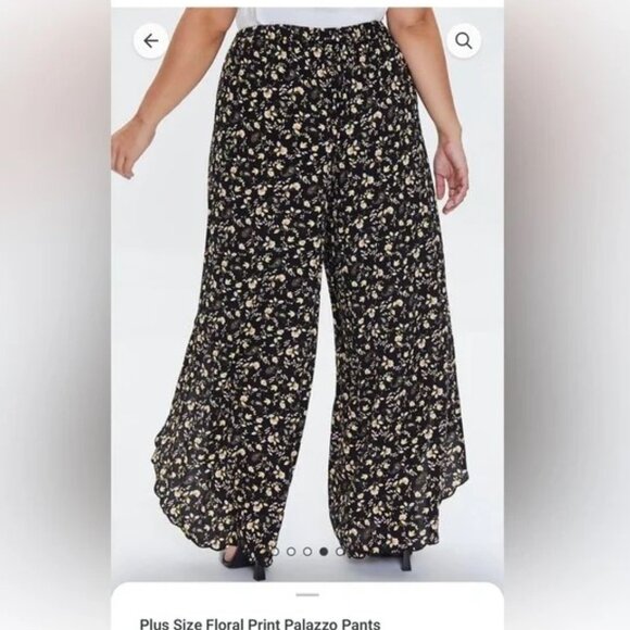 NEW Forever 21 Floral Palazzo Pants 1X - Picture 1 of 12